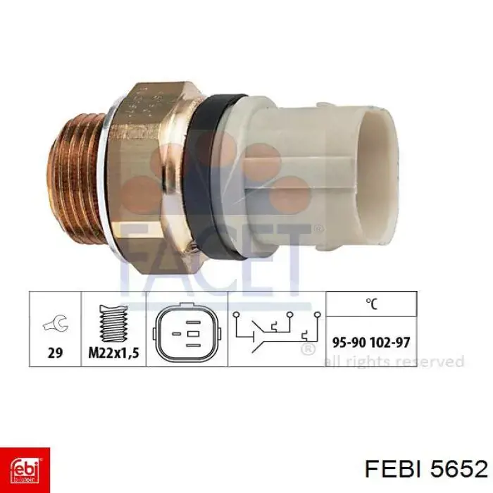 Disco de freno trasero 5652 Febi