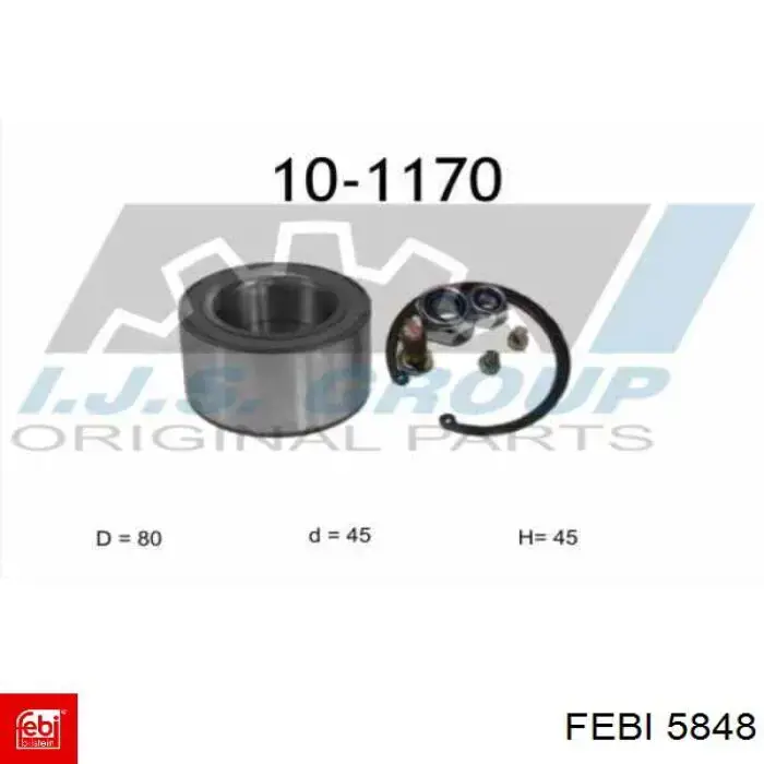 Cojinete de rueda delantero Febi 5848 precio, desde 35,48 EUR