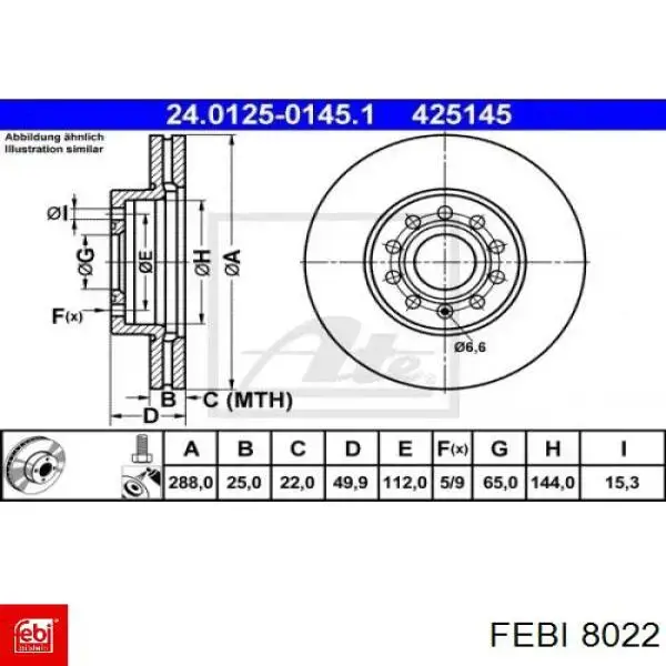 8022 Febi fuelle, árbol de transmisión delantero exterior