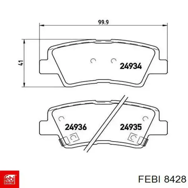 8428 Febi silentblock delantero de ballesta delantera