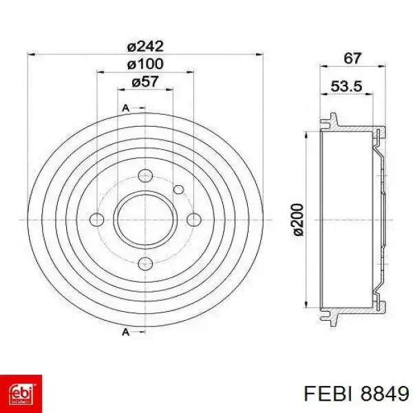Tambor de freno trasero Febi 8849 precio, desde 34,30 EUR