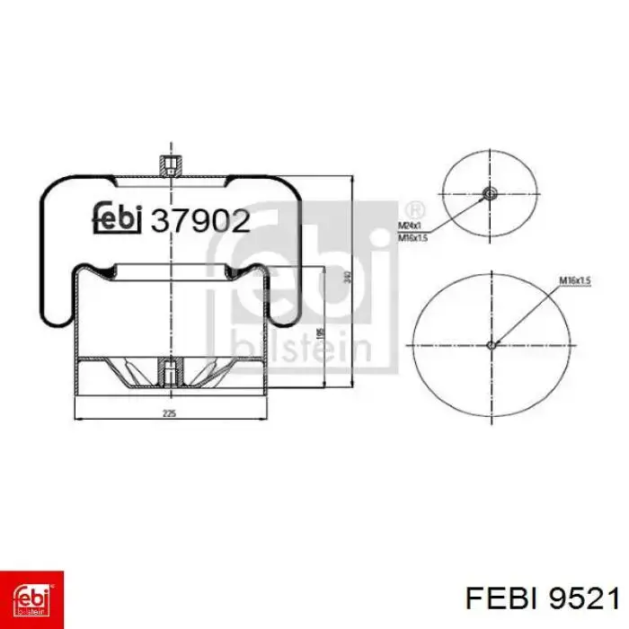 Comprar 9521 Febi Cubo de rueda, Eje trasero