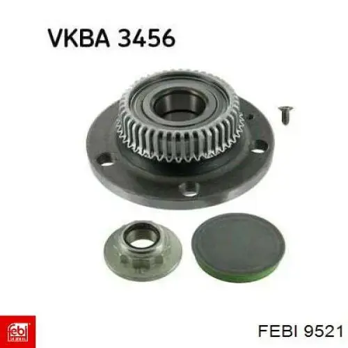 Cubo de rueda trasero 9521 Febi