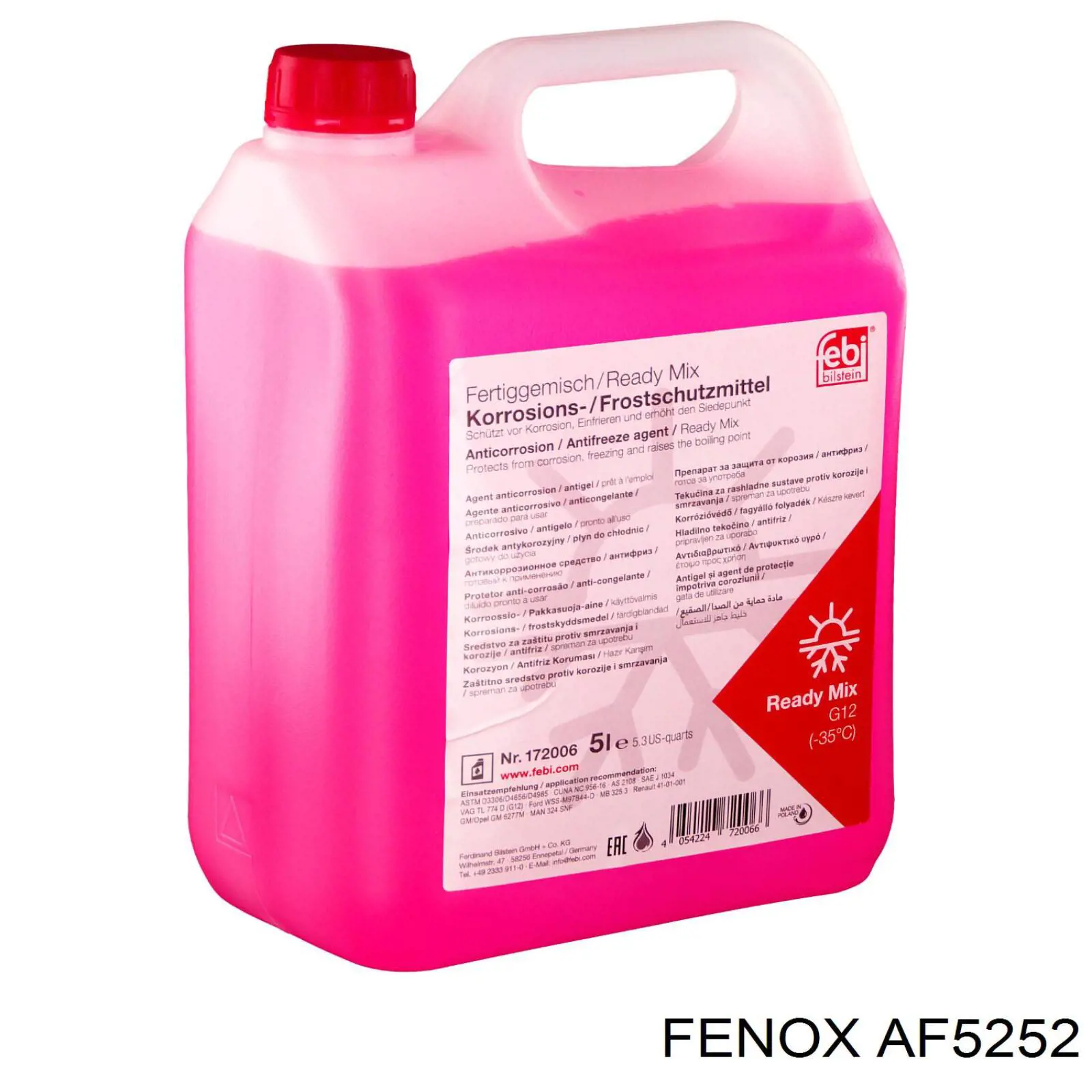 Líquido anticongelante Fenox Gw-12 -40°C 4.2L Rojo (AF5252)