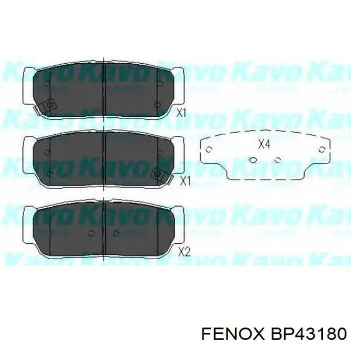 BP43180 Fenox pastillas de freno traseras