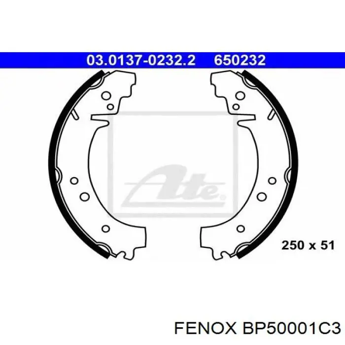 BP50001C3 Fenox zapatas de frenos de tambor traseras