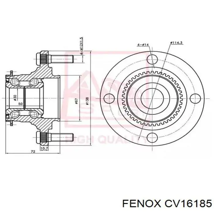 CV16185 Fenox junta homocinética exterior delantera