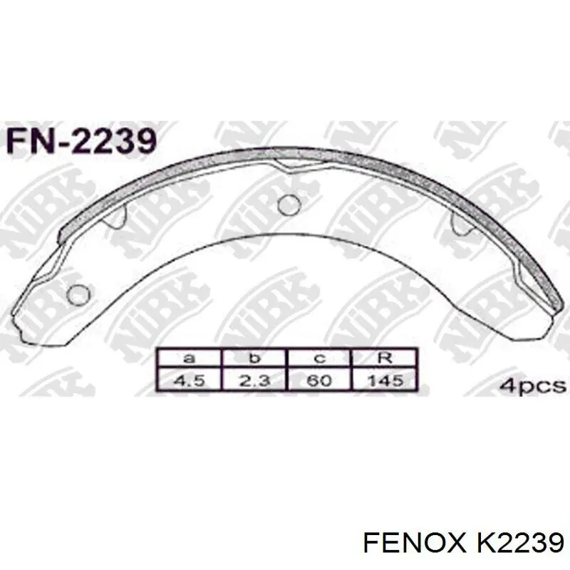 K2239 Fenox cilindro de freno de rueda trasero