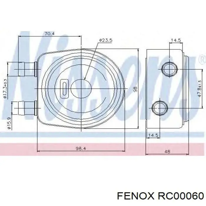 RC00060 Fenox radiador refrigeración del motor