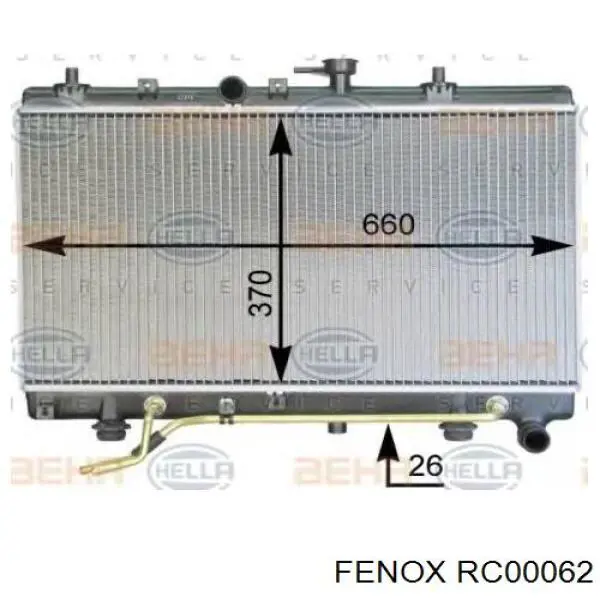 RC00062 Fenox radiador refrigeración del motor