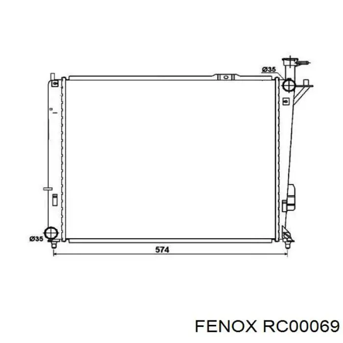 RC00069 Fenox radiador refrigeración del motor