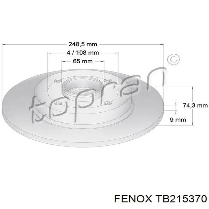 TB215370 Fenox disco de freno trasero