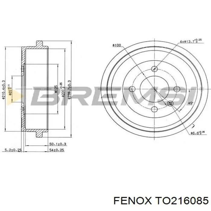 TO216085 Fenox freno de tambor trasero