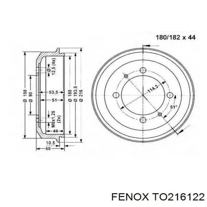 Tambor de freno trasero 14C01310 Brembo