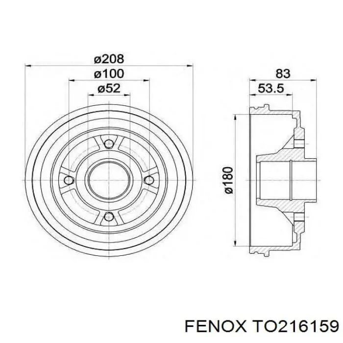 TO216159 Fenox freno de tambor trasero