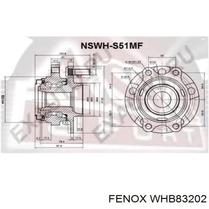 WHB83202 Fenox cubo de rueda delantero