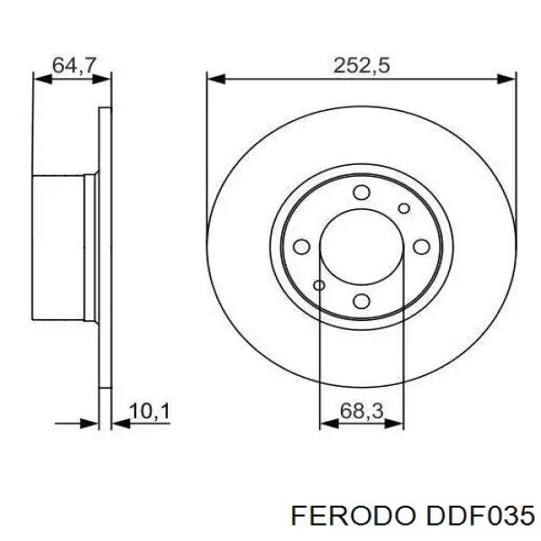 Freno de disco delantero FERODO DDF035