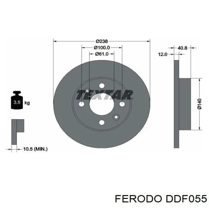 Disco de freno DDF055 Ferodo