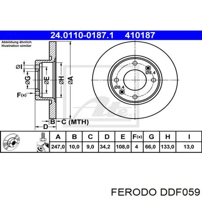Comprar DDF059 Ferodo Freno de disco delantero