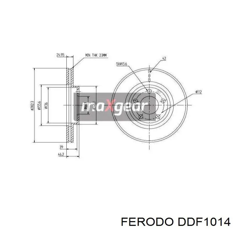 Freno de disco delantero FERODO DDF1014
