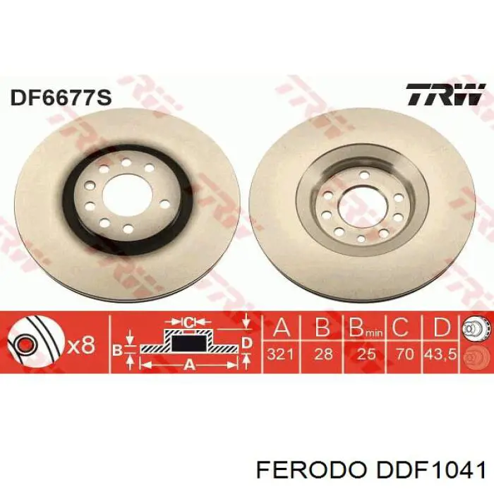 Comprar DDF1041 Ferodo Freno de disco delantero