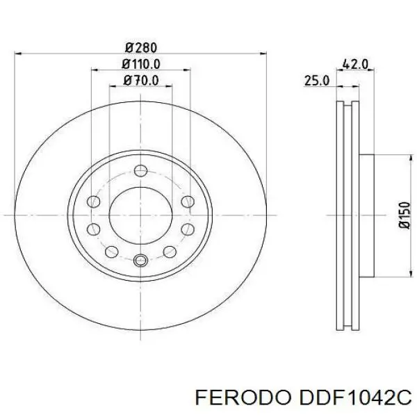 DDF1042C Ferodo freno de disco delantero