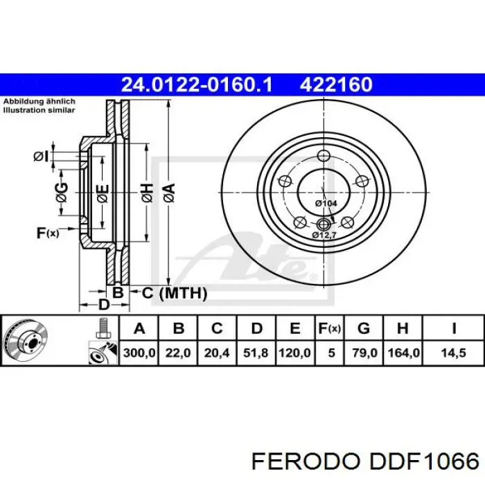 DDF1066 Ferodo disco de freno delantero