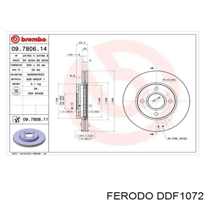 Frenos delanteros Ferodo DDF1072 precio, desde 39,20 EUR