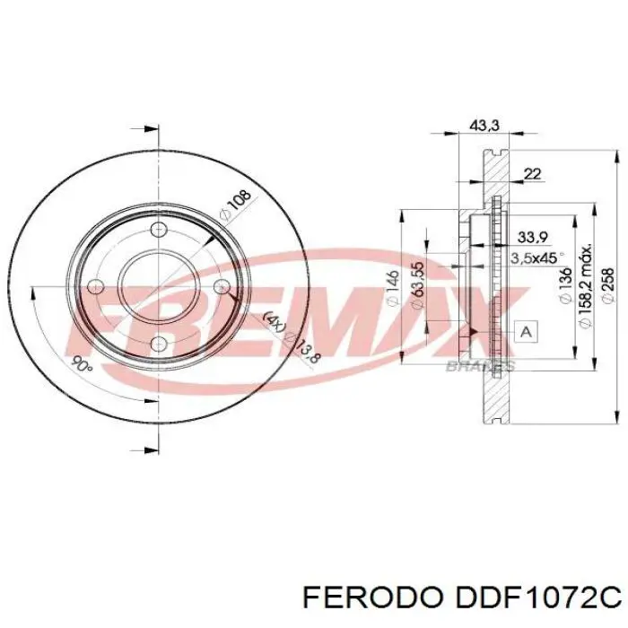 DDF1072C Ferodo disco de freno delantero