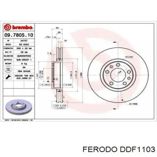 DDF1103 Ferodo disco de freno delantero