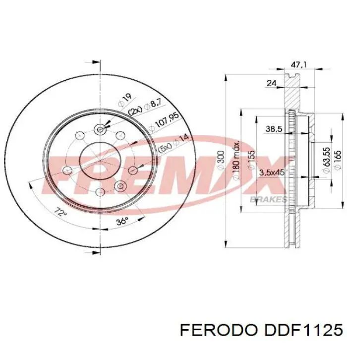 Freno de disco delantero Jaguar X-type CF1