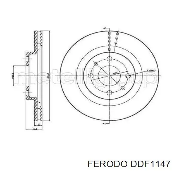 DDF1147 Ferodo disco de freno delantero