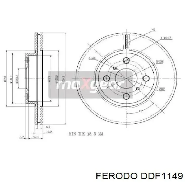 DDF1149 Ferodo disco de freno delantero