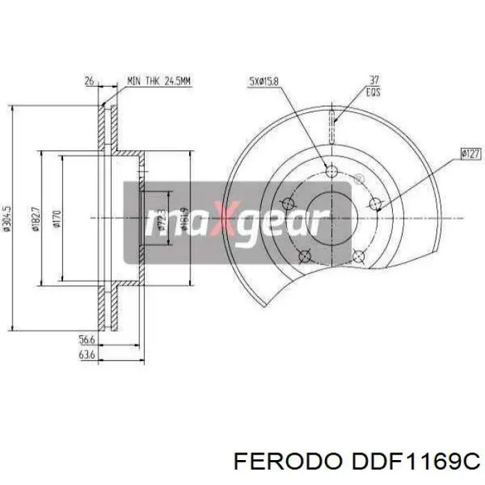 Freno de disco delantero Jeep Cherokee 2 XJ