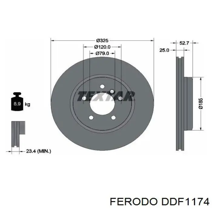 DDF1174 Ferodo disco de freno delantero