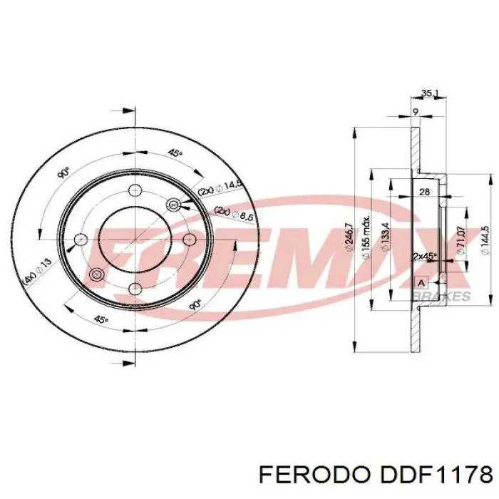 DDF1178 Ferodo disco de freno trasero