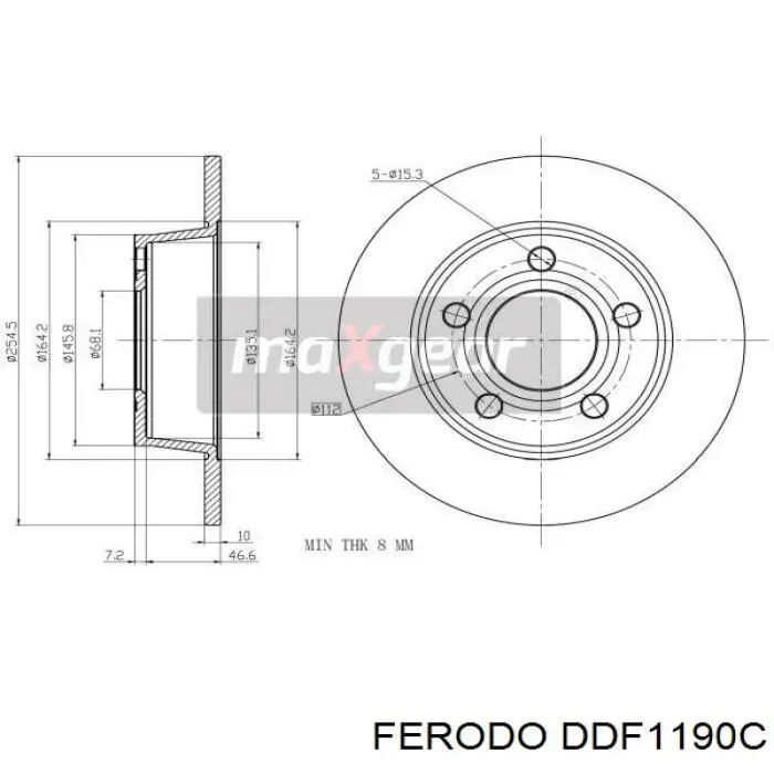 DDF1190C Ferodo disco de freno trasero