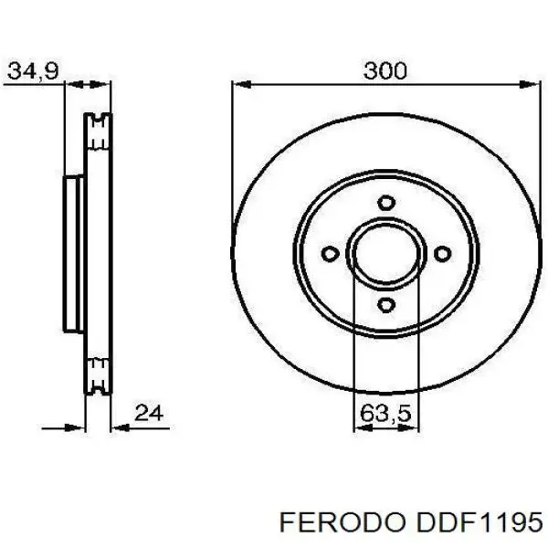 DDF1195 Ferodo disco de freno delantero