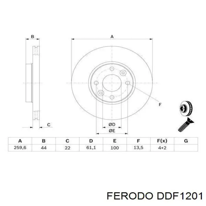 Freno de disco delantero Nissan Versa E12X