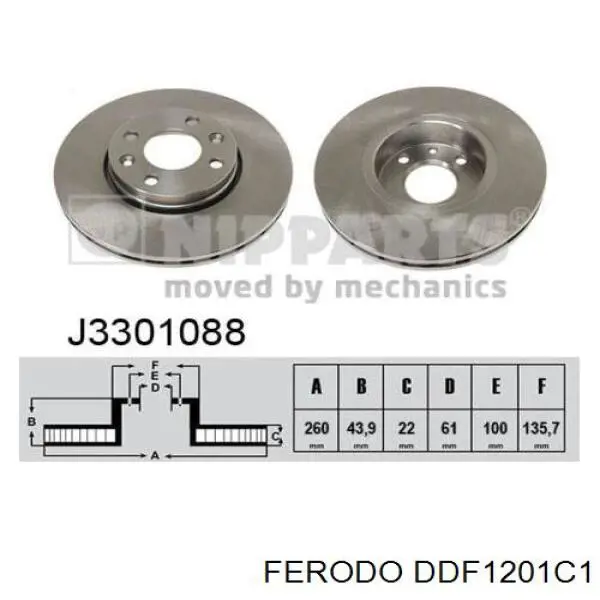 Freno de disco delantero Nissan Versa E12X