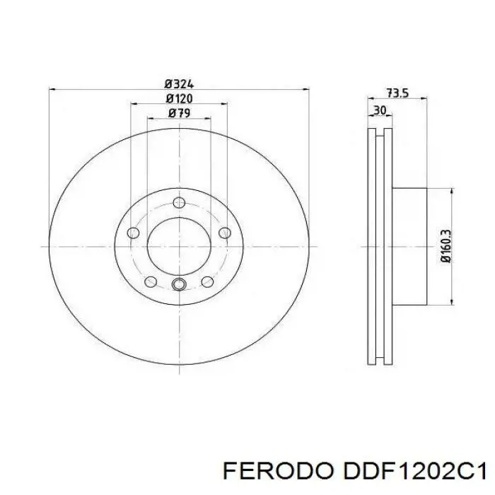 DDF1202C1 Ferodo disco de freno delantero