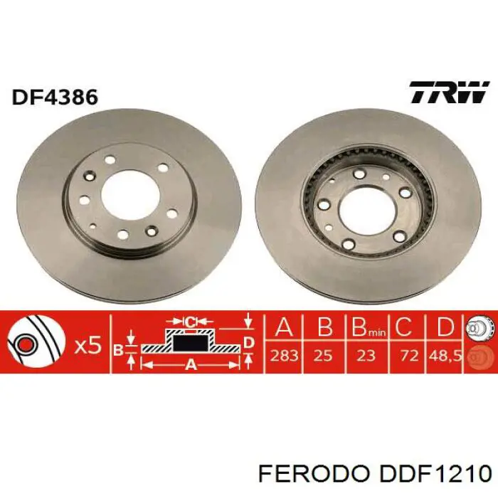 DDF1210 Ferodo disco de freno delantero