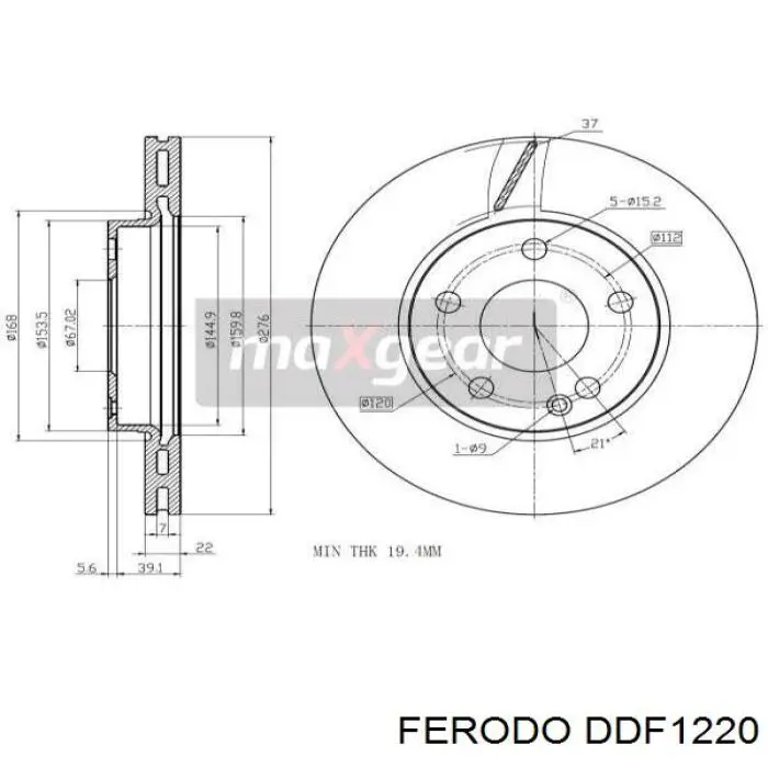 DDF1220 Ferodo freno de disco delantero