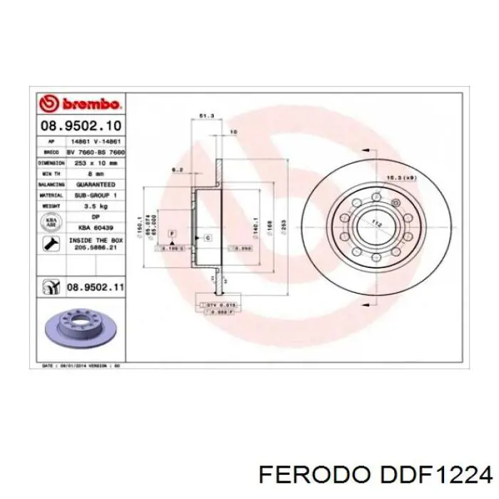 Disco de freno trasero Ferodo DDF1224 precio, desde 23,19 EUR