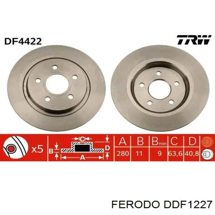 Disco de freno trasero Volvo V40 525, 526