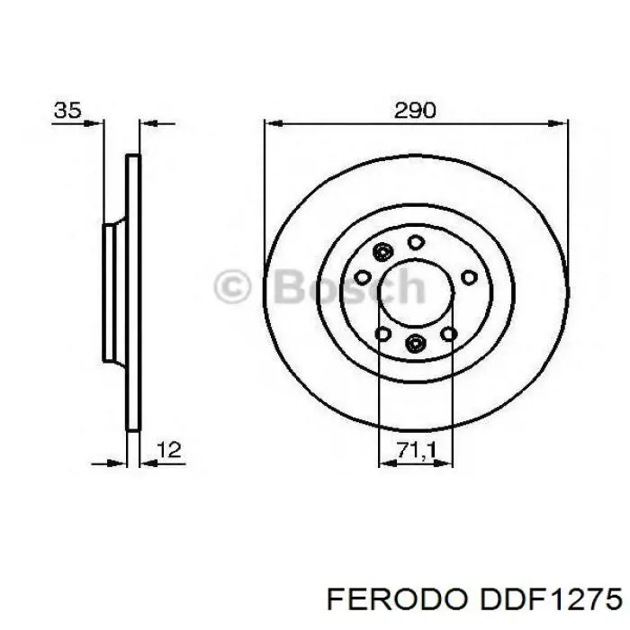 DDF1275 Ferodo disco de freno trasero