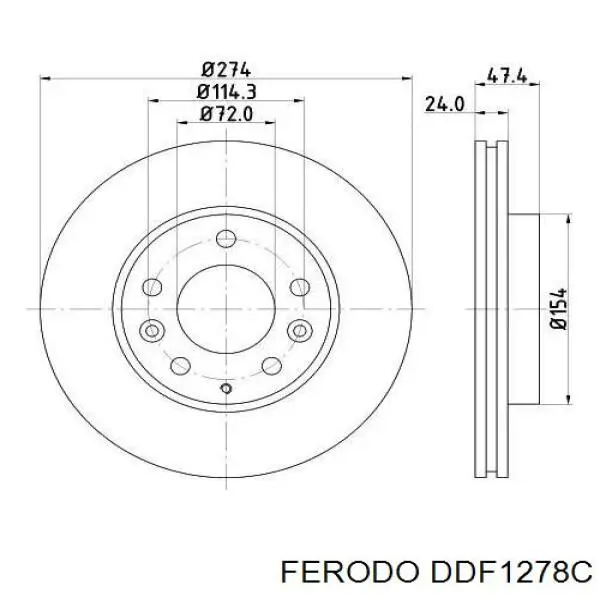 Comprar DDF1278C Ferodo Freno de disco delantero