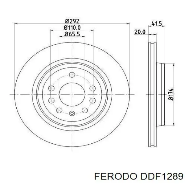 DDF1289 Ferodo disco de freno trasero