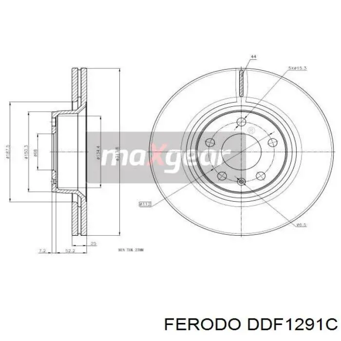 DDF1291C Ferodo disco de freno delantero