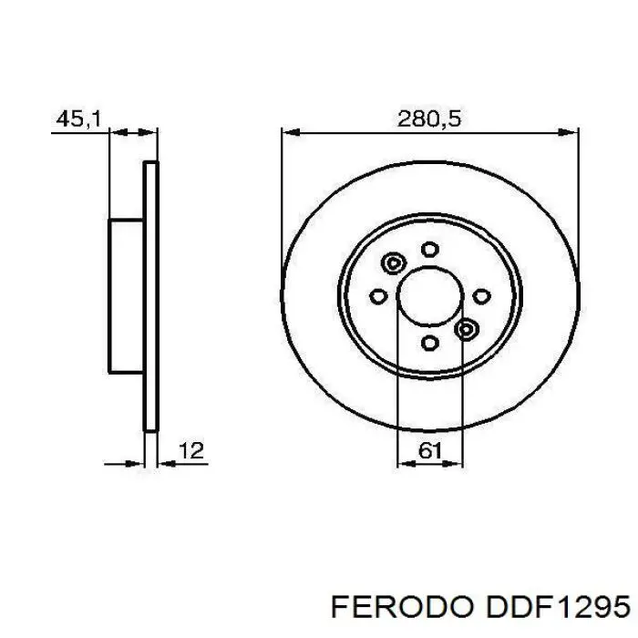 DDF1295 Ferodo disco de freno trasero